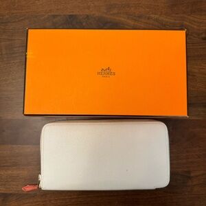 Hermès Silk’In Long Zippy Wallet - White & Pink